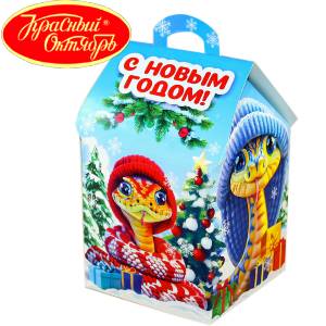Сладкий подарок на Новый Год в картонной упаковке весом 600 грамм по цене 654 руб в Володарске