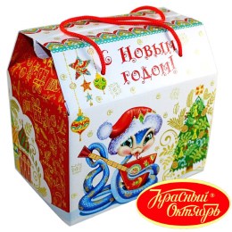 Детский новогодний подарок в картонной упаковке весом 950 грамм по цене 1108 руб в Володарске