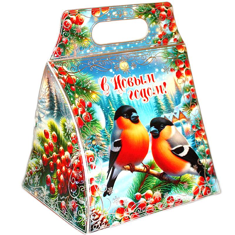 Сладкий подарок на Новый Год в картонной упаковке весом 950 грамм